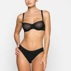 SKIMS Black Sheer Bra